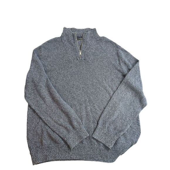 Calvin Klein 1/4 zip blue and black sweater pullover size large (no tag size) - Picture 2 of 10